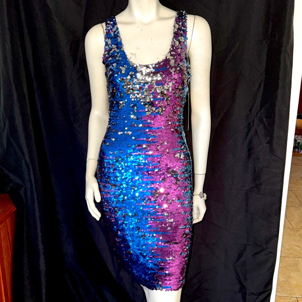 NEW Boston Proper Ombré Sequin Tank Dress